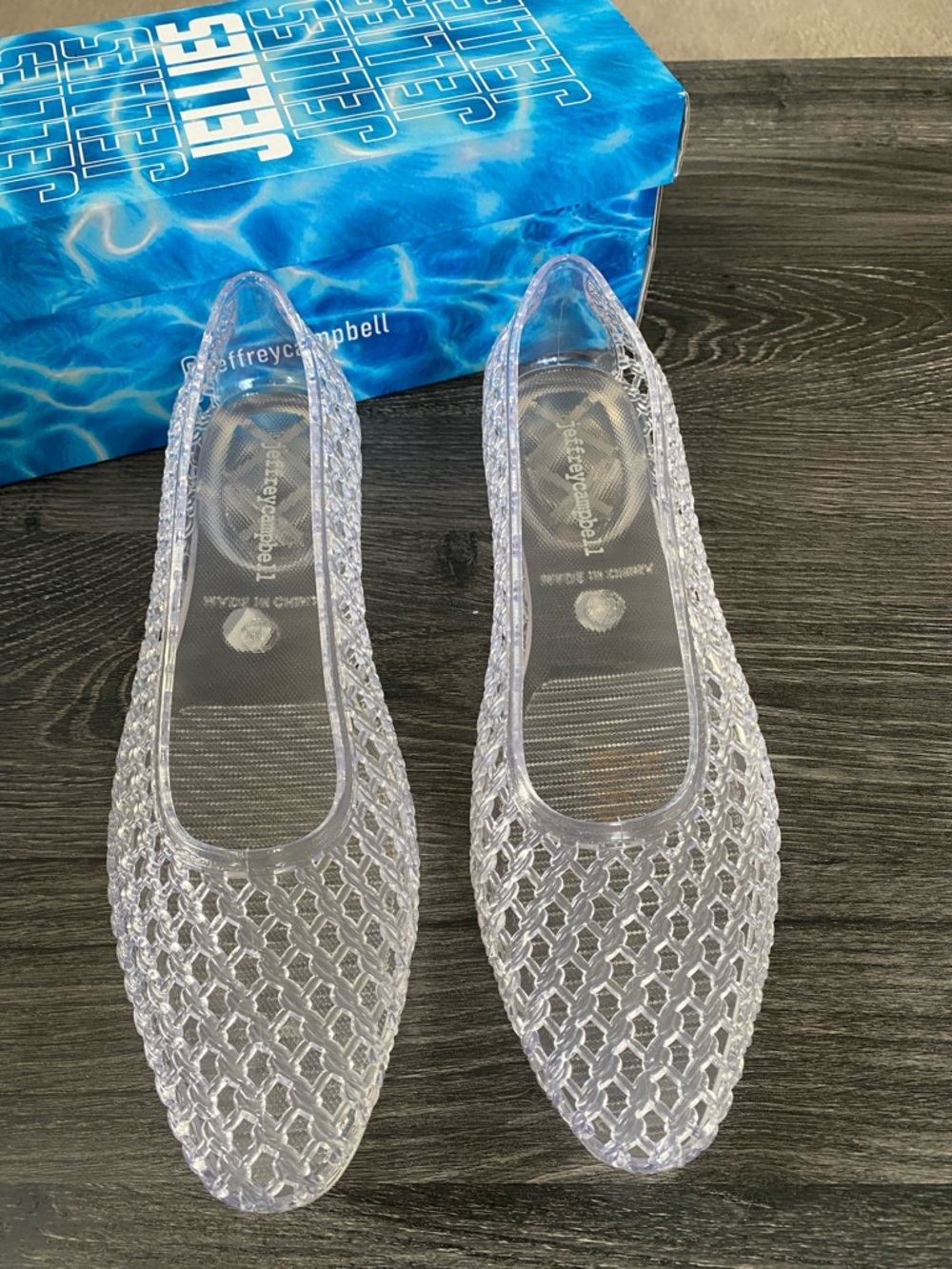 Jeffrey Campbell Clear Woven Jelly Ballet Flats - Transparent